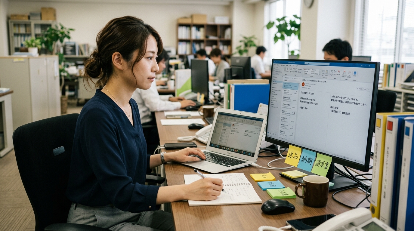 問い合わせ対応を整理するイメージ